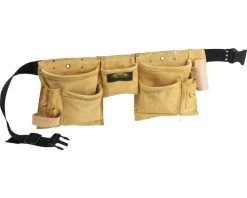Gereedschapsgordel/ Spijkerschort Leer Met Nylon Riem, 11 Vakken