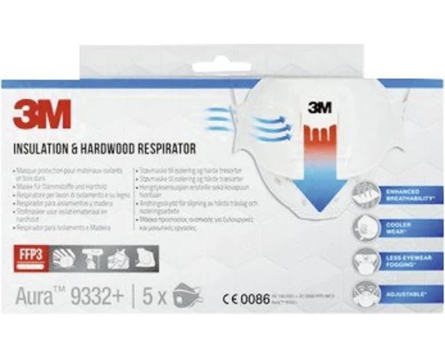 3M Fijnstofmasker Voor Isolatie En Hardhout Aura 9332, 5 Stuks 4 3M Fijnstofmasker Voor Isolatie En Hardhout Aura 9332, 5 Stuks - Afbeelding 2