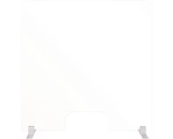 BI-OFFICE Hygiënisch Staand Baliespatscherm Plexiglas 90x90 Cm