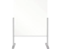 BI-OFFICE Hygiƫnisch Staand Baliespatscherm Glas 100x85 Cm