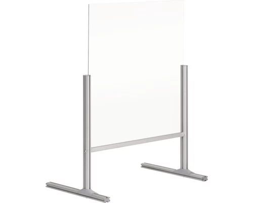 BI-OFFICE Hygiënisch Staand Baliespatscherm Glas 100x85 Cm 4 BI-OFFICE Hygiënisch Staand Baliespatscherm Glas 100x85 Cm - Afbeelding 2