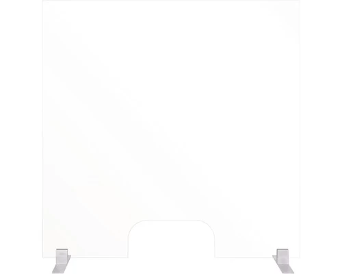 BI-OFFICE Hygiënisch Staand Baliespatscherm Glas Zilver 60x90 Cm 3 BI-OFFICE Hygiënisch Staand Baliespatscherm Glas Zilver 60x90 Cm