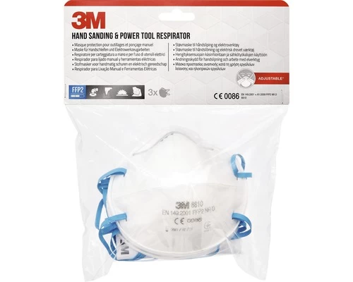 3M Fijnstofmasker Voor Handschuren En Power Tools 8810, 3 Stuks 4 3M Fijnstofmasker Voor Handschuren En Power Tools 8810, 3 Stuks - Afbeelding 2