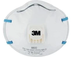 3M Fijnstofmasker Voor Handschuren En Power Tools 8822 Met Ventiel, 10 Stuks