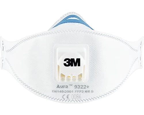 3M Fijnstofmasker Voor Handschuren En Power Tools Aura 9322 Met Ventiel, 2 Stuks 3 3M Fijnstofmasker Voor Handschuren En Power Tools Aura 9322 Met Ventiel, 2 Stuks