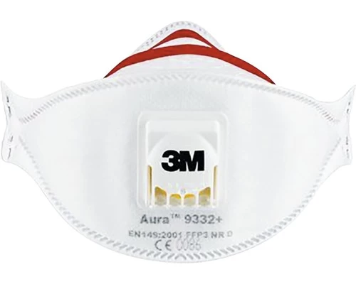 3M Fijnstofmasker Voor Isolatiemateriaal En Hardhout Aura 9332 Met Ventiel, 2 Stuks 3 3M Fijnstofmasker Voor Isolatiemateriaal En Hardhout Aura 9332 Met Ventiel, 2 Stuks