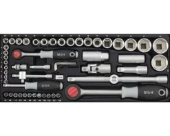 WGB Dopsleutelset 1/4" + 1/2", 56-delig
