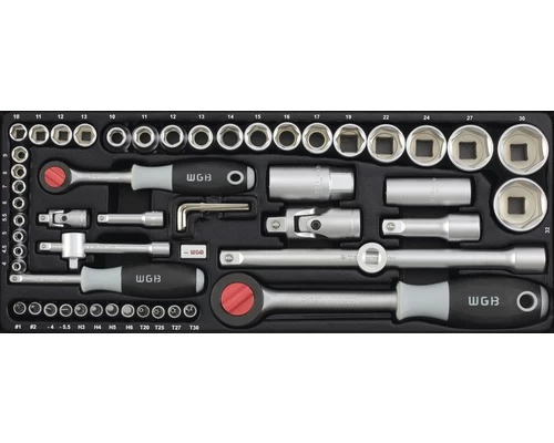 WGB Dopsleutelset 1/4" + 1/2", 56-delig 3 WGB Dopsleutelset 1/4" + 1/2", 56-delig