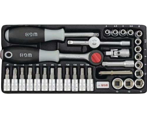WGB Dopsleutelset 1/4", 36-delig 3 WGB Dopsleutelset 1/4", 36-delig