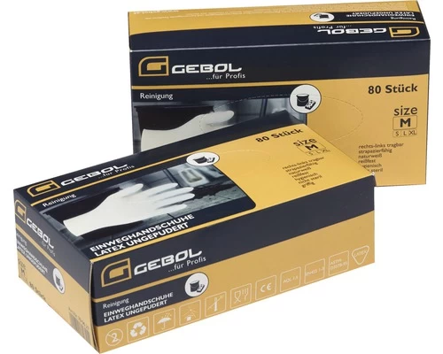 GEBOL Latex Wegwerphandschoen Maat M, 80 Stuks 4 GEBOL Latex Wegwerphandschoen Maat M, 80 Stuks - Afbeelding 2